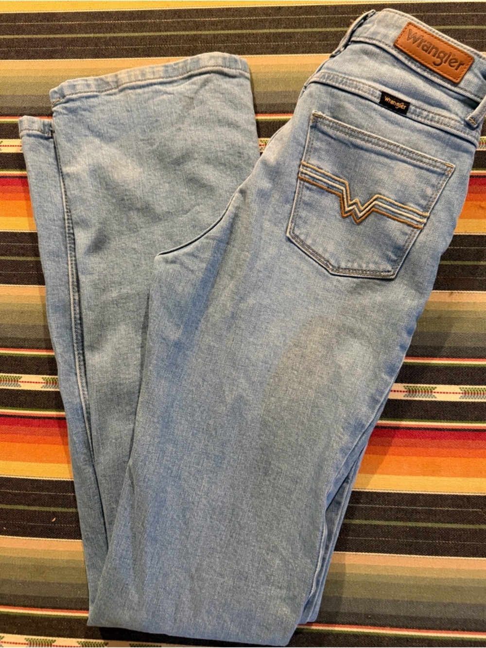 Wrangler Women's Light Blue Skinny Jeans with Signature Back Pocket